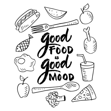 Good Food Is Good Mood 7861227 Vector Art At Vecteezy