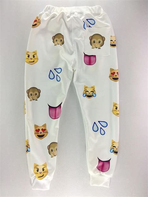 2015 Newest 100 Emoji Joggers Pants Whiteblack For Menboy Jogger