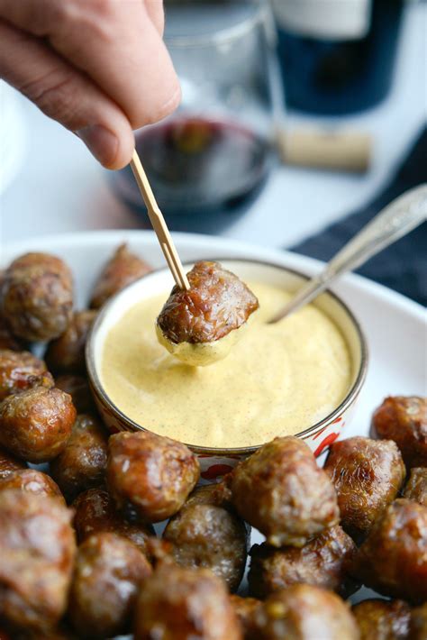 Chardonnay Italian Sausage Bites With Spicy Mustard Dip Simply Scratch
