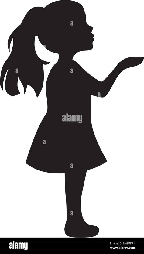 Silueta De Niña Pequeña Elemento De Diseño Gráfico Vectorial Imagen Vector De Stock Alamy