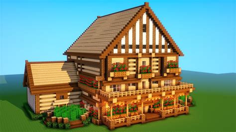 Minecraft 1.15 medieval survival starter house tutorial in. Minecraft Tutorial: How to build a BIG survival house ...