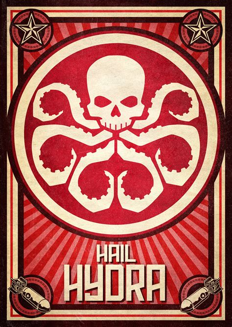 Hail Hydra Propaganda Marvel Mcu Película Poster Print Etsy