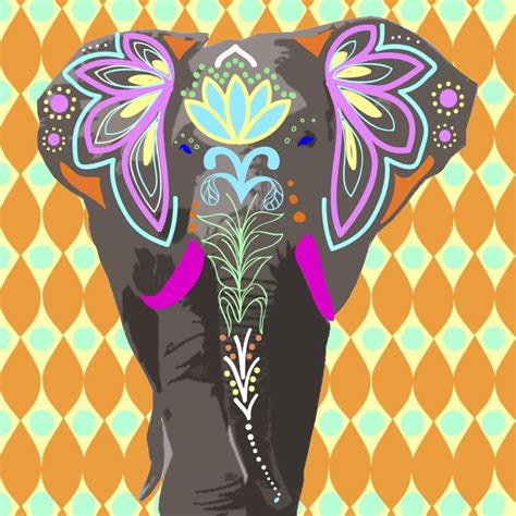 Painted Indian Elephant Painted Indian Elephant Elephant Love