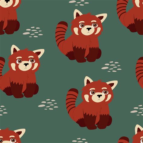 Baby red panda pattern 11016101 Vector Art at Vecteezy