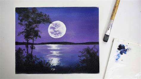 Acrylic Painting Of Full Moon Art Universal 05 Youtube