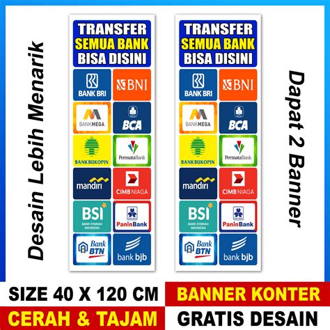 BANNER SPANDUK ATM BERSAMA AGEN BANK BRILINK UKURAN 40X120 CM | Lazada