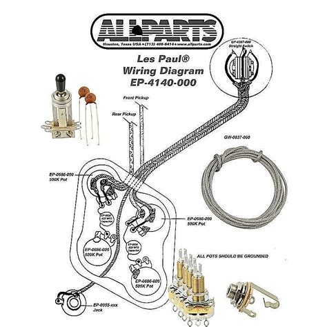 Throbak 50's les paul two conductor braided wiring diagram. Epiphone Les Paul Wiring Kit with Diagram | eBay