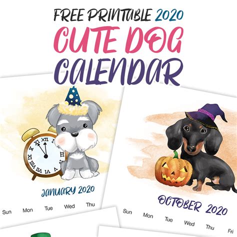 Free Printable Puppy Calendar 2020 Off 67