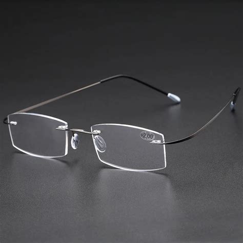men ultra light rimless reading glasses anti fatigue presbyopic eyeglasses for male in men s