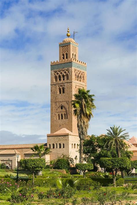 Minaret Of The Koutoubia Mosque Marrakesh Morocco Islamic