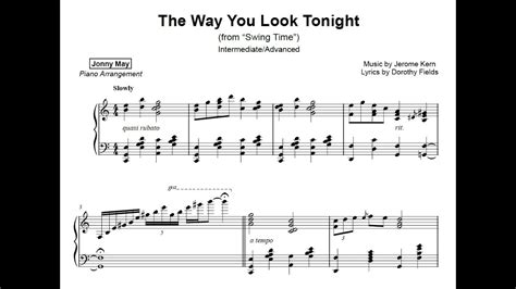 The Way You Look Tonight Beautiful Piano Cover Of Frank Sinatra S Hit Sheet Music Youtube