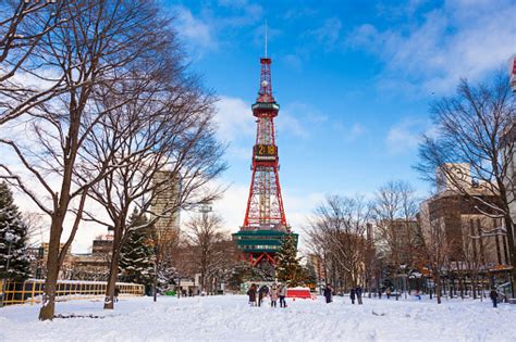 Sapporo Japan 30 December 2017 Sapporo Tv Tower Famous Landmark For