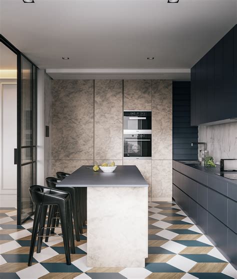 Modern Classic On Behance Modern Kitchen Interiors Interior Design