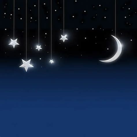 10x10ft Blue Night Starry Sky Space Falling Stars Moon Custom Backdrop