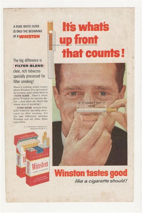 Items Similar To 1959 Advertisement Winston Cigarettes 50s 60s Smoking