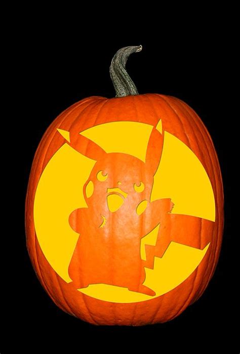 Pokémon Pikachu Halloween Pumpkin Stencils Pumpkin Stencil