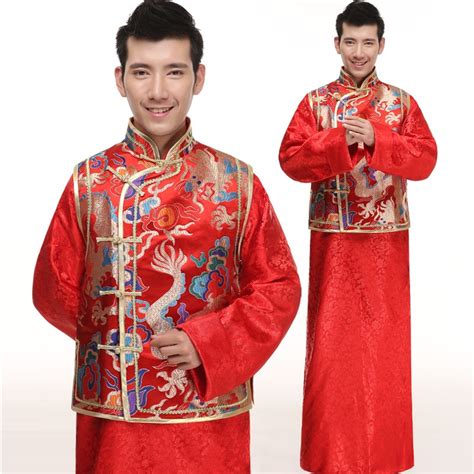 New Chinese Folk Costume Men Traditional Wedding Costume Male