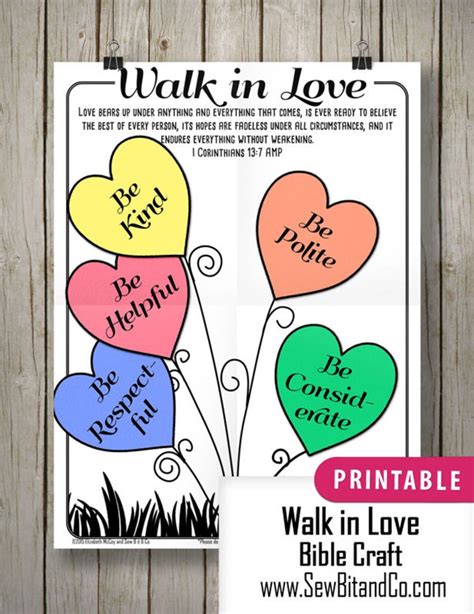 Bible Craft Kit Walk In Love Etsy