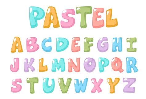 Fun Pastel Color Font For Kids 1265662 Vector Art At Vecteezy