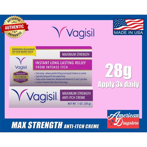 Vagisil Maximum Strength Instant Anti Itch Vaginal Creme Relieves Painful Burning Itch In