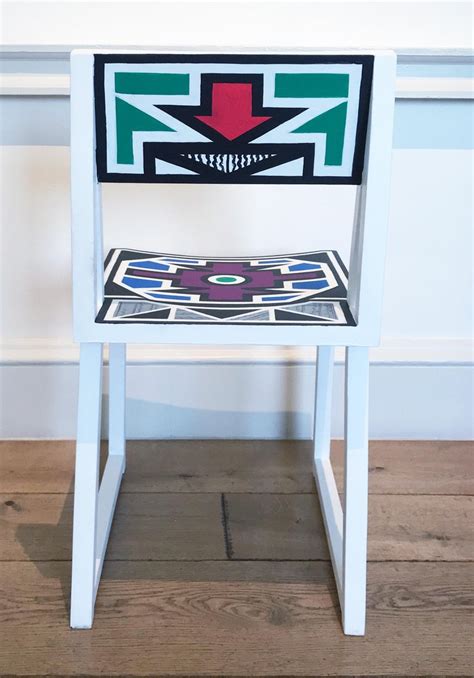 Esther Mahlangu Untitled Geometric Hand Painted South African