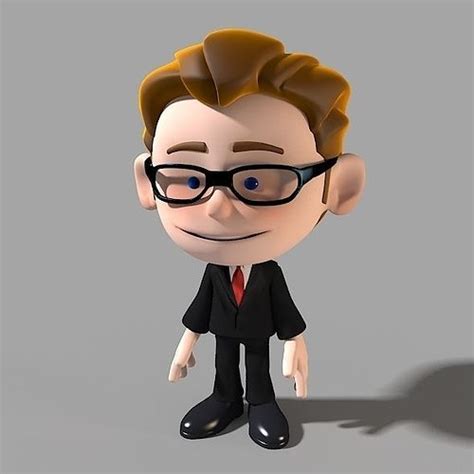 Cartoon Character Businessman 3d Model Animated Rigged Cgtrader
