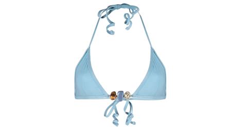 Christopher Esber Embellished Triangle Bikini Top In Blue Lyst