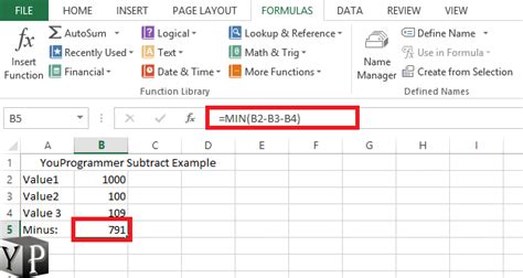 How To Subtract In Excel Spreadsheet Youprogrammer