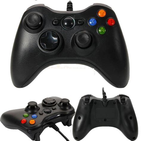 Black Wired Game Remote Controller For Microsoft Xbox 360 Console Yks