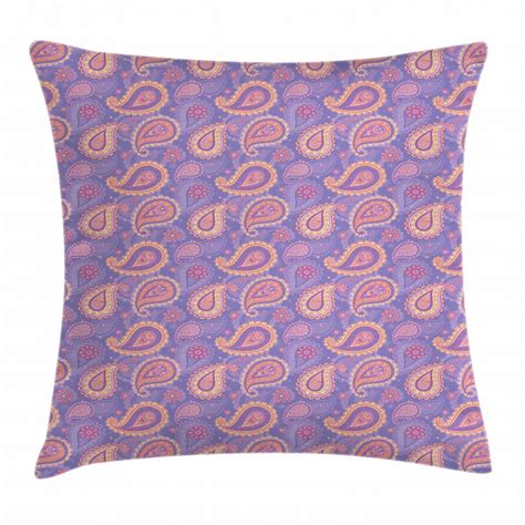 Ethnic Throw Pillow Cushion Cover Traditional Bohemian Paisley Pattern