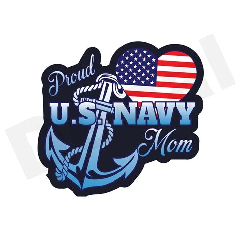Proud Us Navy Mom Waterproof Decal Etsy