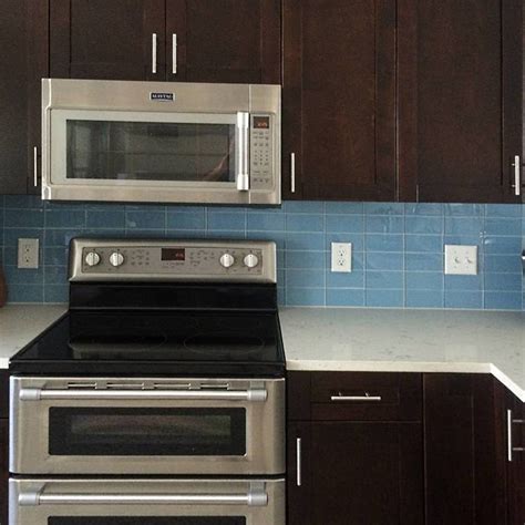 Check spelling or type a new query. Sky Blue Glass Subway Tile Kitchen Backsplash with Dark ...