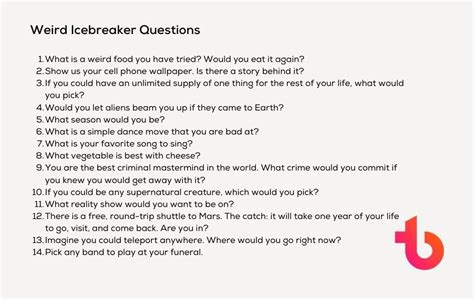 Icebreaker Questions For Work The List In