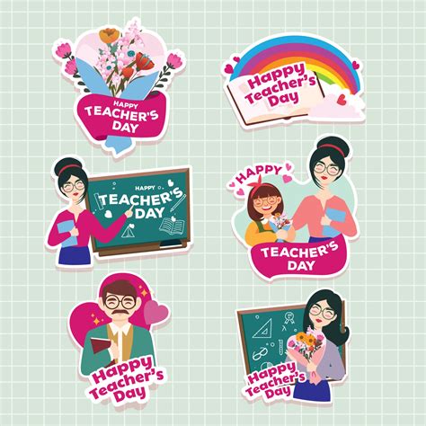 Happy Teachers Day Sticker 3323289 Vector Art At Vecteezy