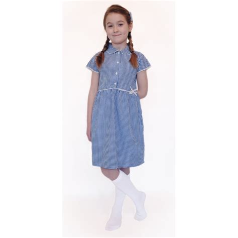 Organic Cotton Blue Gingham Summer Dress 3yrs Plus Ecooutfitters