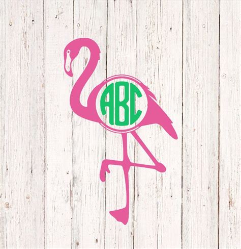 Flamingo Monogram Decal Flamingo Sticker Flamingo Decal For Etsy