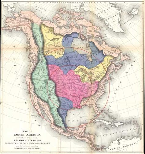 1873 Gilpin Geological Map Of North America Ebay