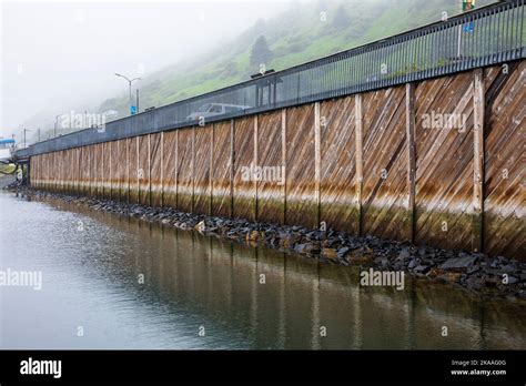 High And Low Water Tide Lines Mark Harbor Pier Kodiak Kodiak Island