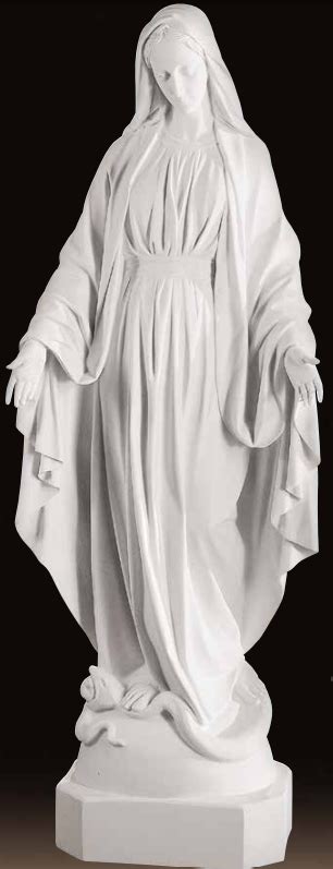 White Marble Standing Virgin Mother Mary In Prayer Sculpture Perfect