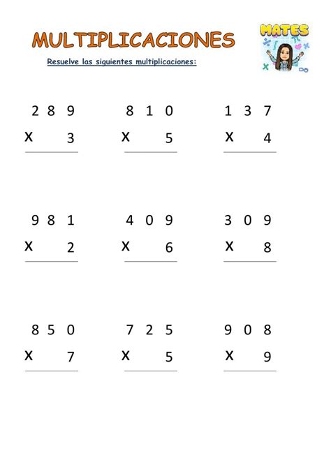 Multiplicaciones De Dos Cifras Interactive Worksheet My Xxx Hot Girl