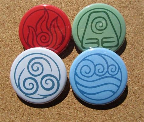 Avatar Elements Pins Set Of 4 Etsy Avatar The Last Airbender The