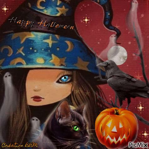 Girl Witch Happy Halloween Gif Pictures Photos And Images For