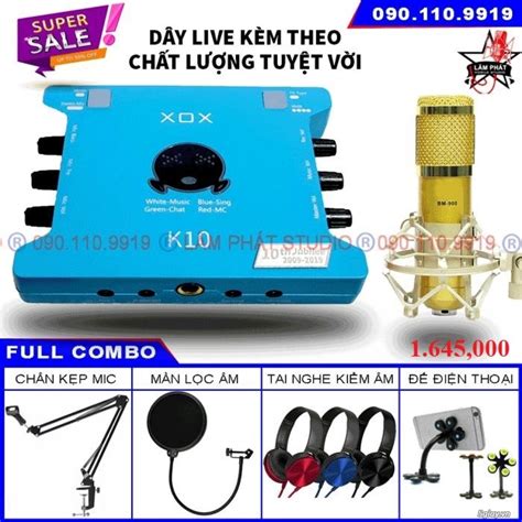 Sound Card Xox K10 10th Bản 2020 Và Mic Thu Âm Bm900 LÂm PhÁt Studio