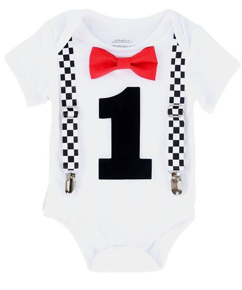 Race Car First Birthday Shirt Boy Racecar Flag 1st Birthday Outfit