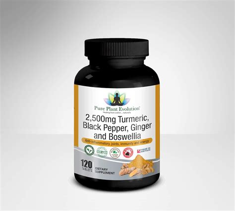 2500mg Organic Turmeric With Organic Black Pepper Ginger And Boswellia