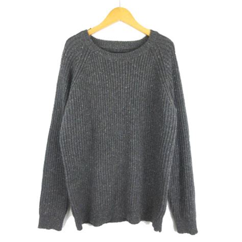 Beams Plus Sweater Gray Plain Knitted Long Sleeves Grailed