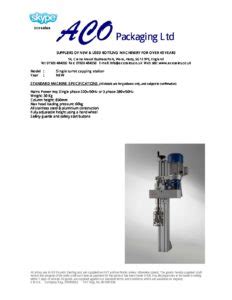 Capping Station ACO Packaging Limited ACO Packaging Limited