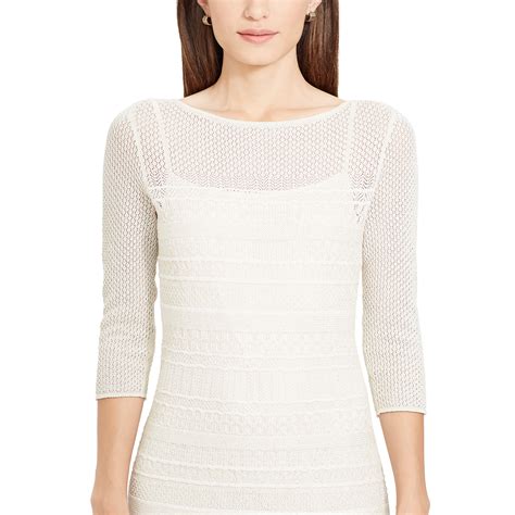 Check spelling or type a new query. Lyst - Ralph Lauren Metallic Pointelle-knit Dress in White