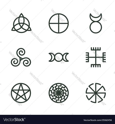 Pagan Ancient Symbols Mystery Sacred Icons Vector Image