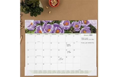At A Glance 2024 Panoramic Floral Monthly Desk Pad Standard 21 34 X